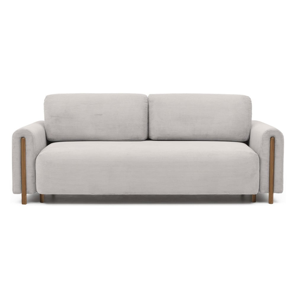 Bézs kordbársony kinyitható-tárolóhelyes kanapé 244 cm Arcadova – ELTAP