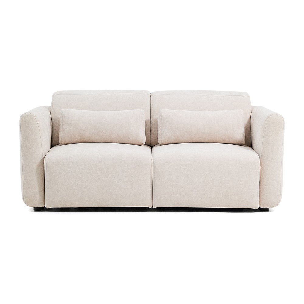 Bézs zsenília állítható kanapé heverő résszel 180 cm Lares – Kave Home