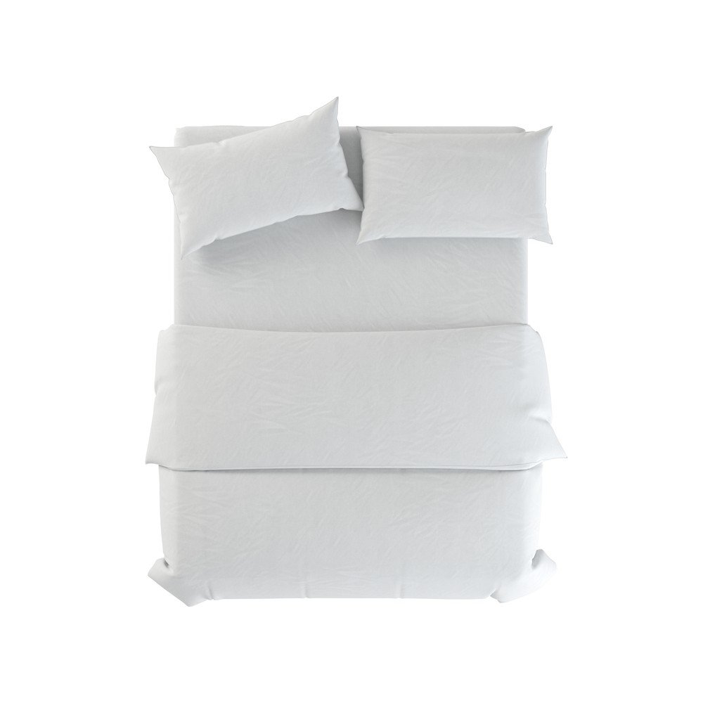 Fehér kétszemélyes len ágyneműhuzat 200x200 cm Blanco – Native Natural