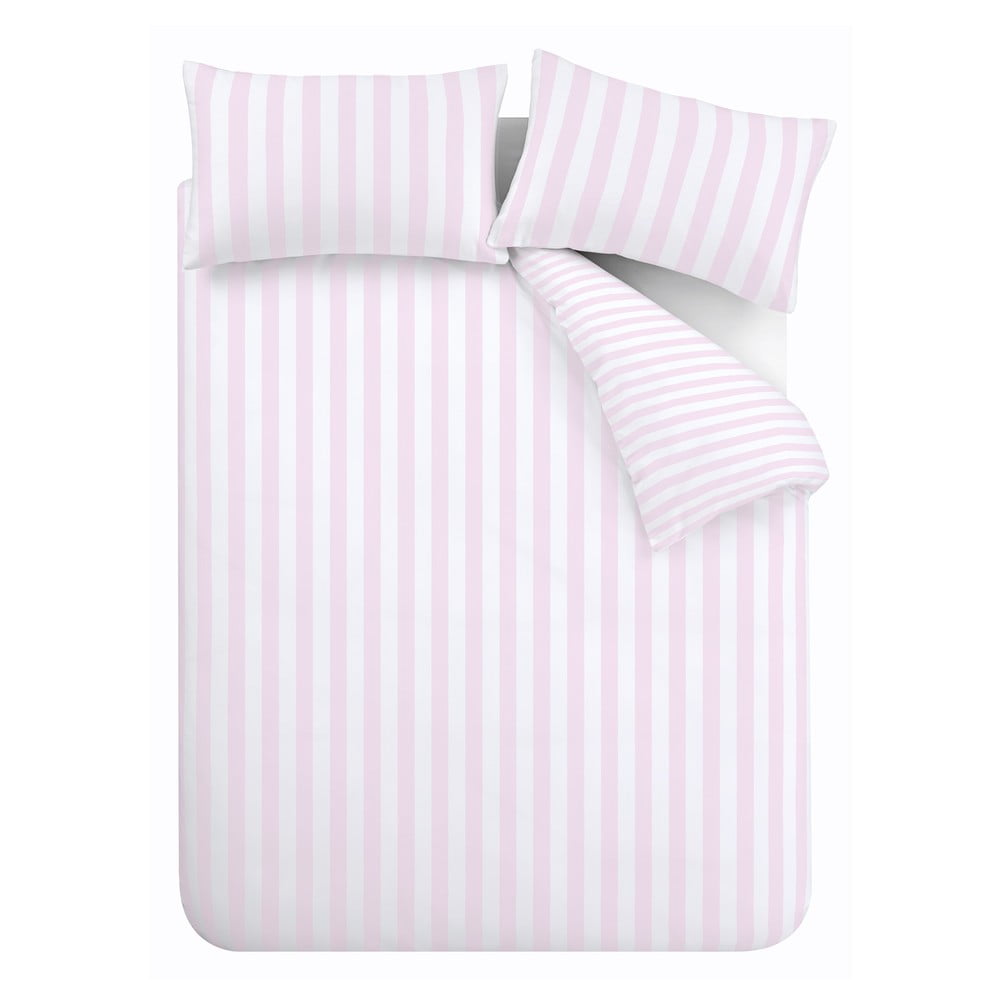Fehér-rózsaszín kétszemélyes ágyneműhuzat 200x200 cm Stripe Tease – Sassy B