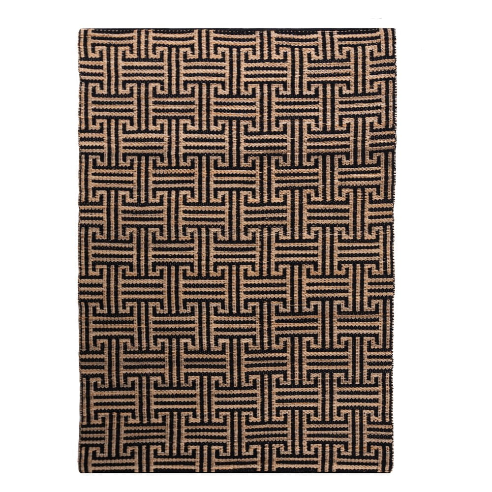 Fekete-natúr színű kézi szövésű jutakeverék szőnyeg 160x230 cm Meander Jute – Flair Rugs