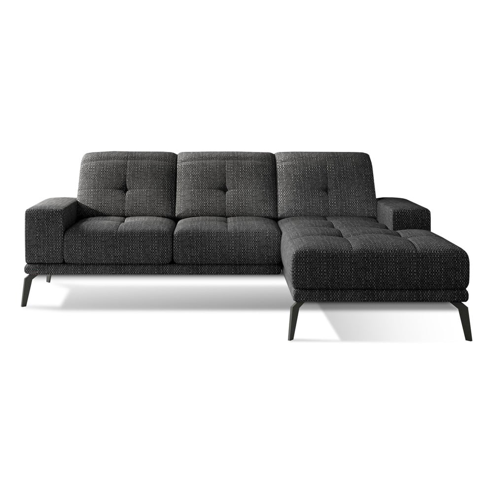 Fekete sarokkanapé (jobb oldali-heverő résszel) Torrense – ELTAP
