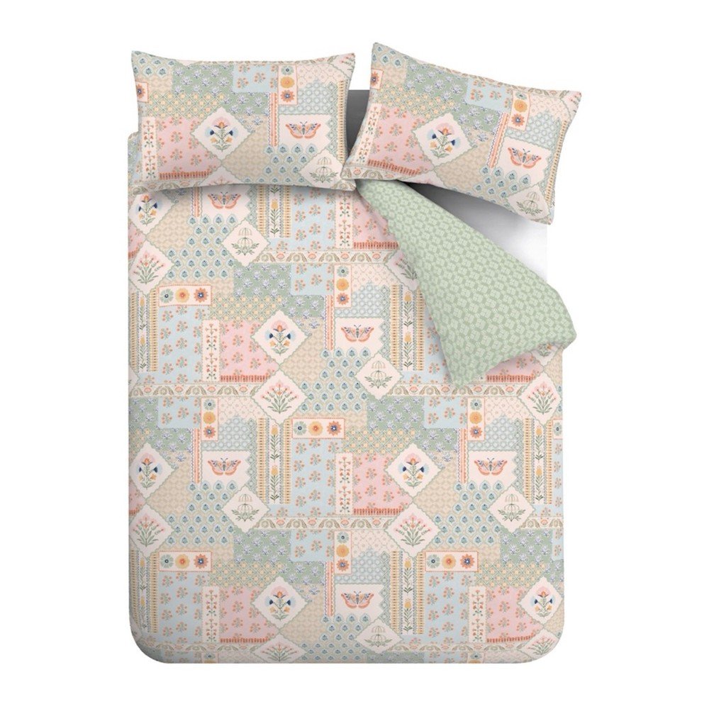 Kétszemélyes háromrészes ágyneműhuzat 200x200 cm Folk Patchwork – Catherine Lansfield