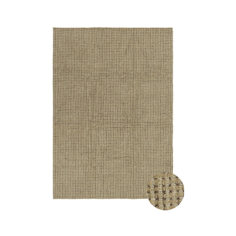 Khaki mosható-kézi szövésű gyapjú szőnyeg 80x140 cm Unexpected Wool – Lorena Canals