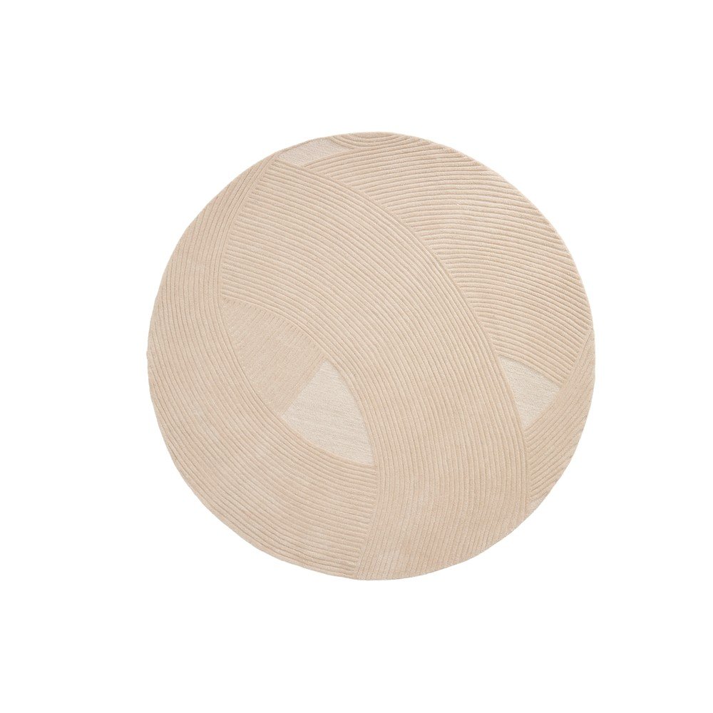 Krémszínű kézi szövésű gyapjú kerek szőnyeg ø 200 cm Domm – Kave Home