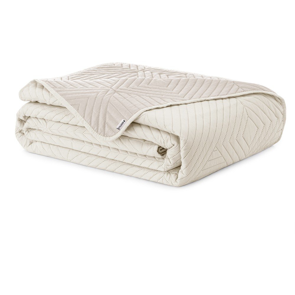 Krémszínű mikroszálas steppelt ágytakaró 220x240 cm Softa – Restilo