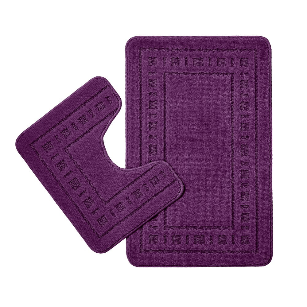 Sötétlila fürdőszobai kilépő szett WC-hez