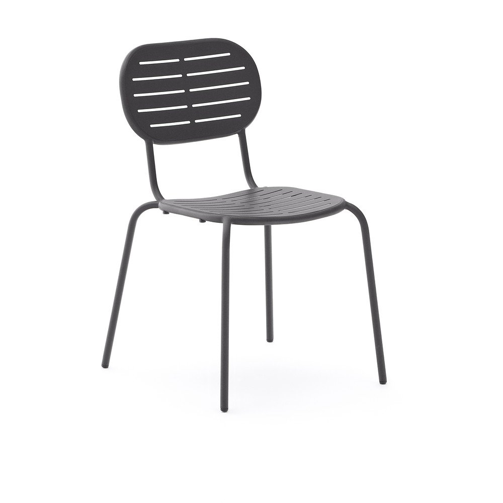 Sötétszürke fém kerti szék Brai – Kave Home