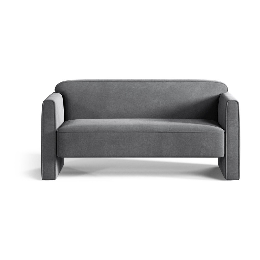Szürke bársony kanapé 140 cm Abby – Micadoni