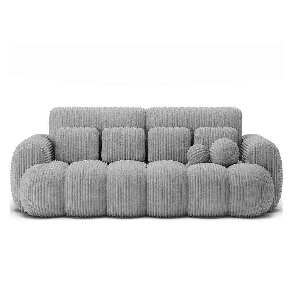 Szürke kordbársony kinyitható kanapé 256 cm Cotonn – ELTAP