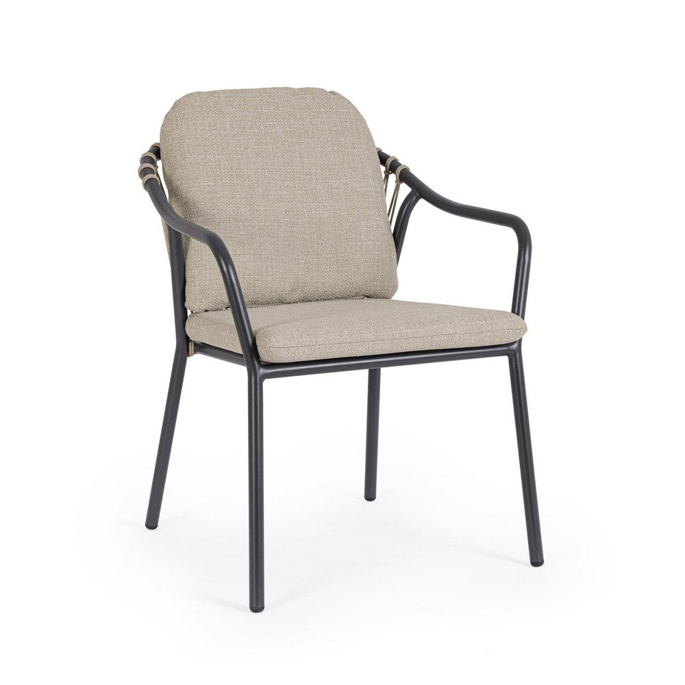 Világosbarna fém kerti szék Edvige – Bizzotto