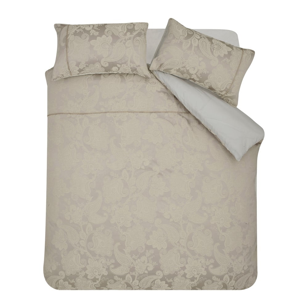 Világosbarna kétszemélyes jacquard ágyneműhuzat 200x200 cm Opulent Jacquard – Catherine Lansfield