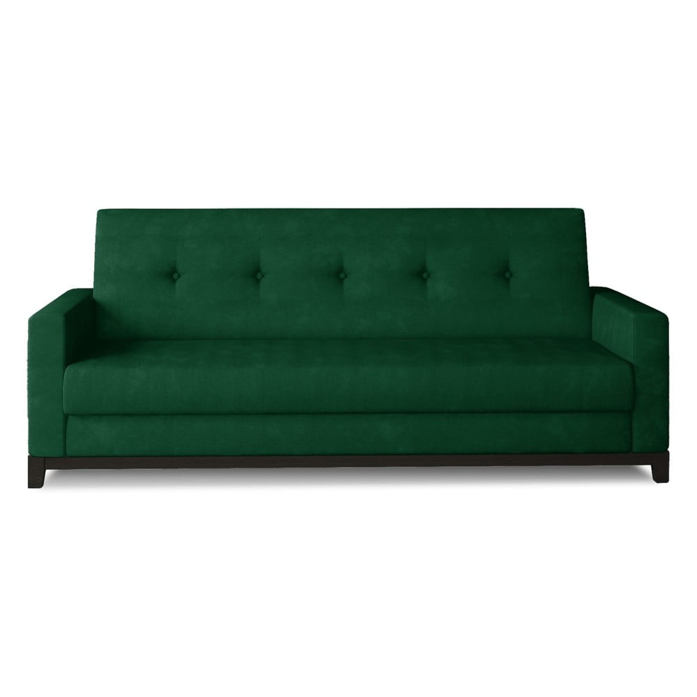 Zöld bársony kinyitható-tárolóhelyes kanapé 216 cm Selene – ELTAP